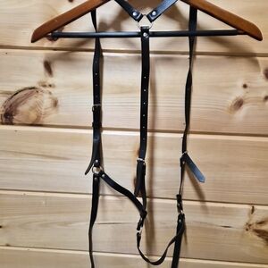 Black Vegan Leather Body Harness